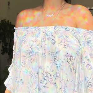 AE Soft Blue Flower Blouse